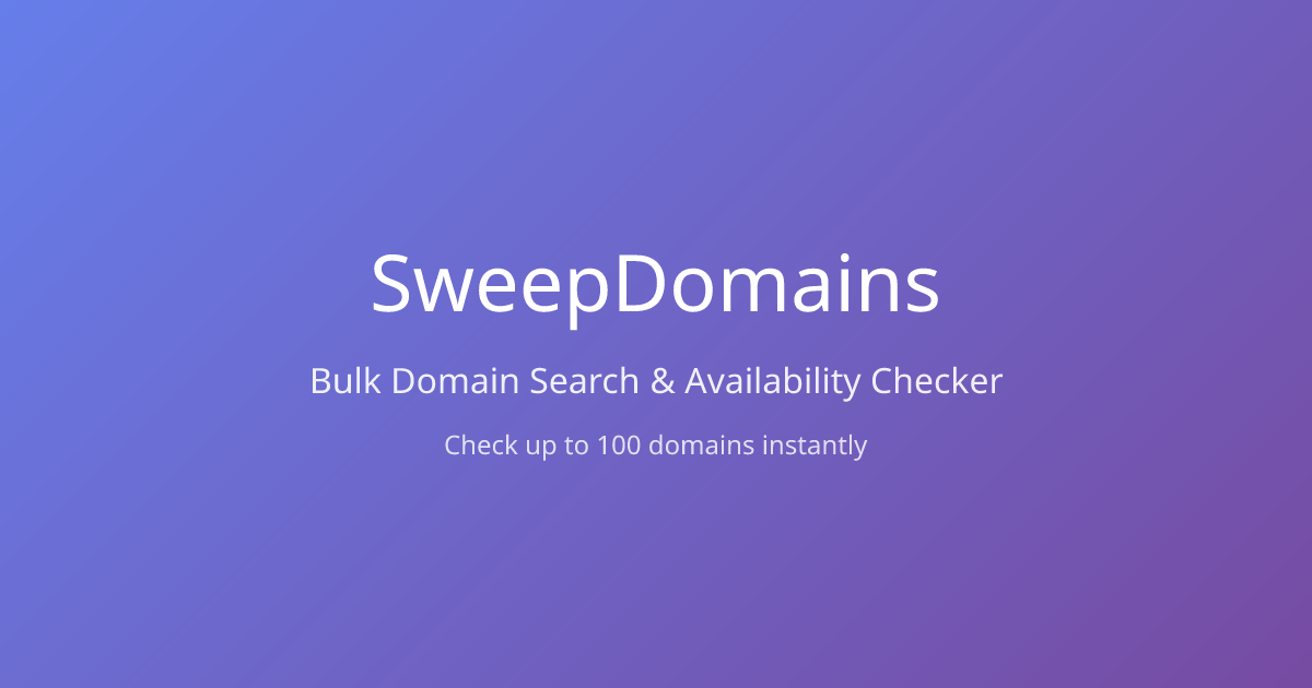SweepDomains - Bulk Domain Name Search
